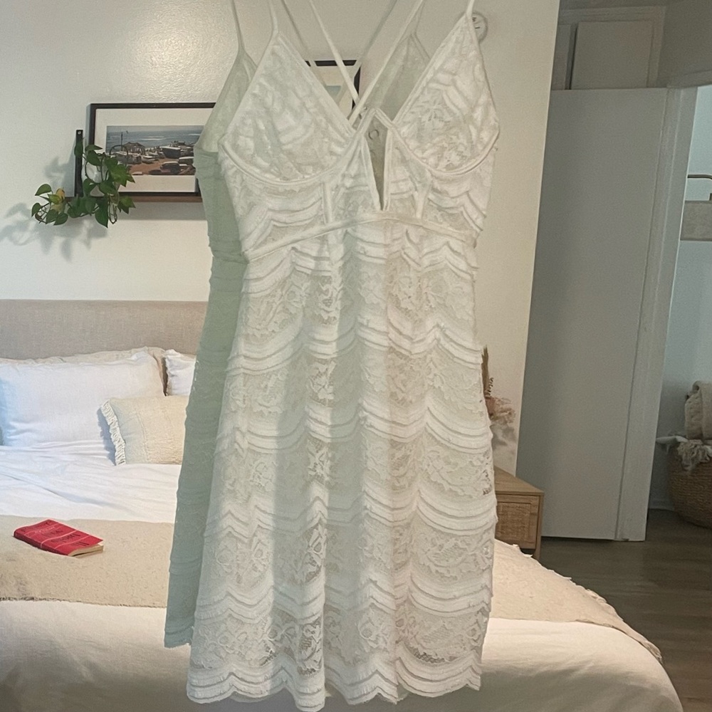 For Love & Lemons Mimi Mini Dress XS White Lace NWT